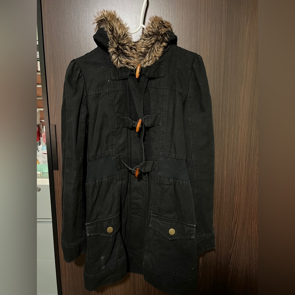 Roxy Women's Winter Faux Fur Hooded Jacket Size Small, Pre-owned
